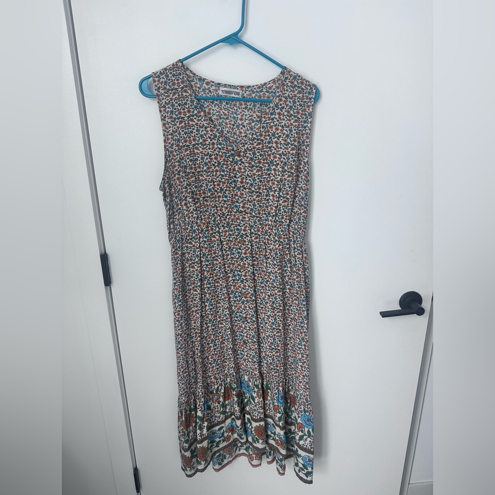 Sleeveless Bohemian Floral Dress